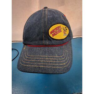 Disney Blue Denim Mickey Mouse Baseball Hat Cap Vintage Adult Adjustable